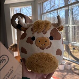 Alonzo the highland cow Squishmallow White and Brown NWOT 8in